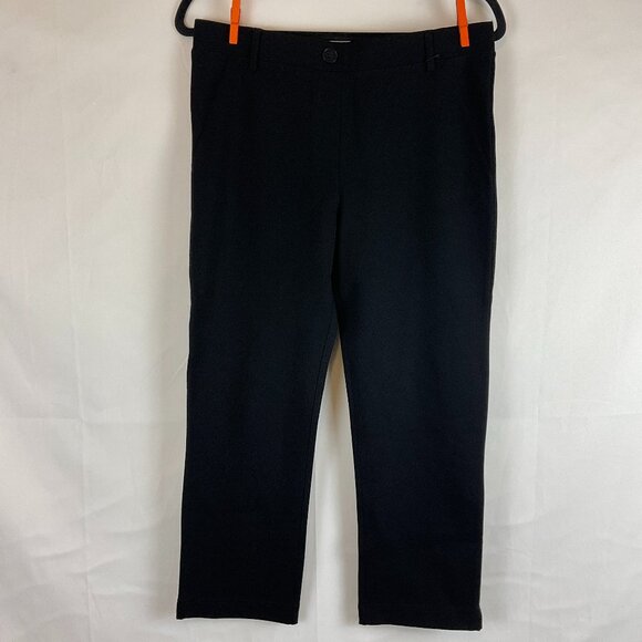 Betabrand Pants M Black Straight Leg Cropped Stretch - Picture 1 of 10